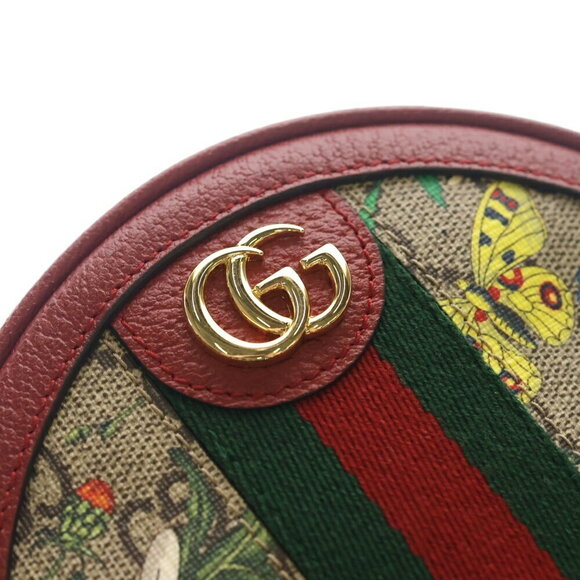 GUCCI Ophidia GG Flora Flower Backpack Rucksack Daypack Shoulder Bag Beige Red